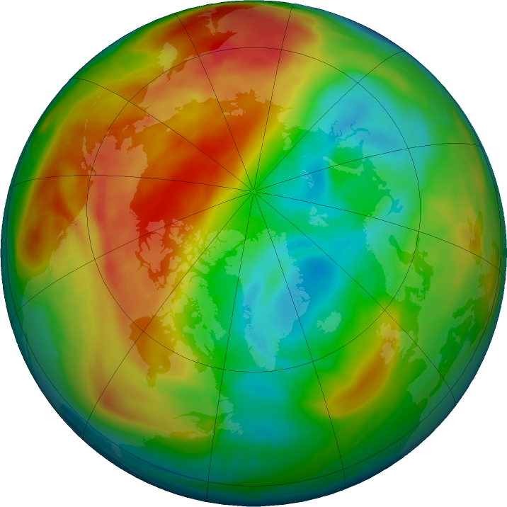 Arctic ozone map for 24 January 2018